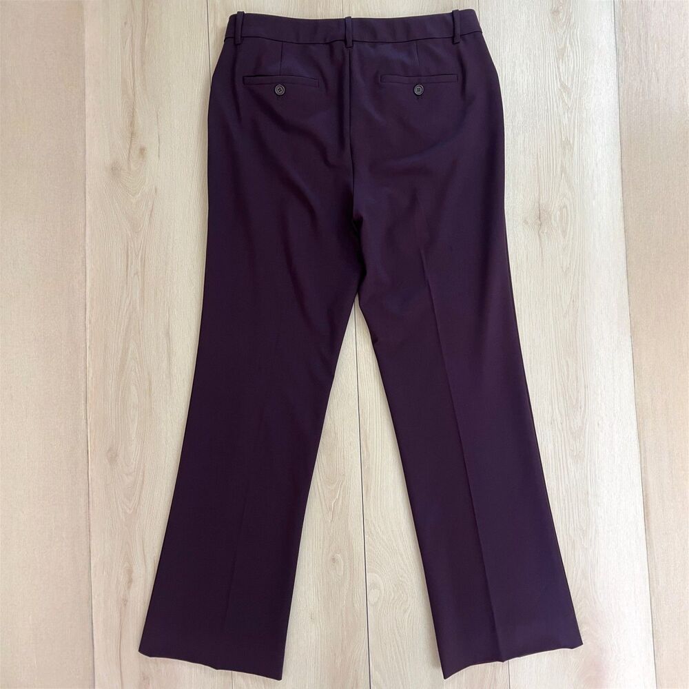 Theory Custom Max 2 Edition Virgin Wool in Dark Plum Stretch Mid Rise Size 10 - Picture 2 of 15